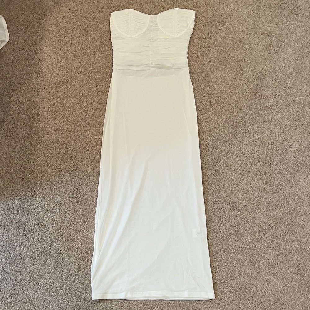 White midi dress